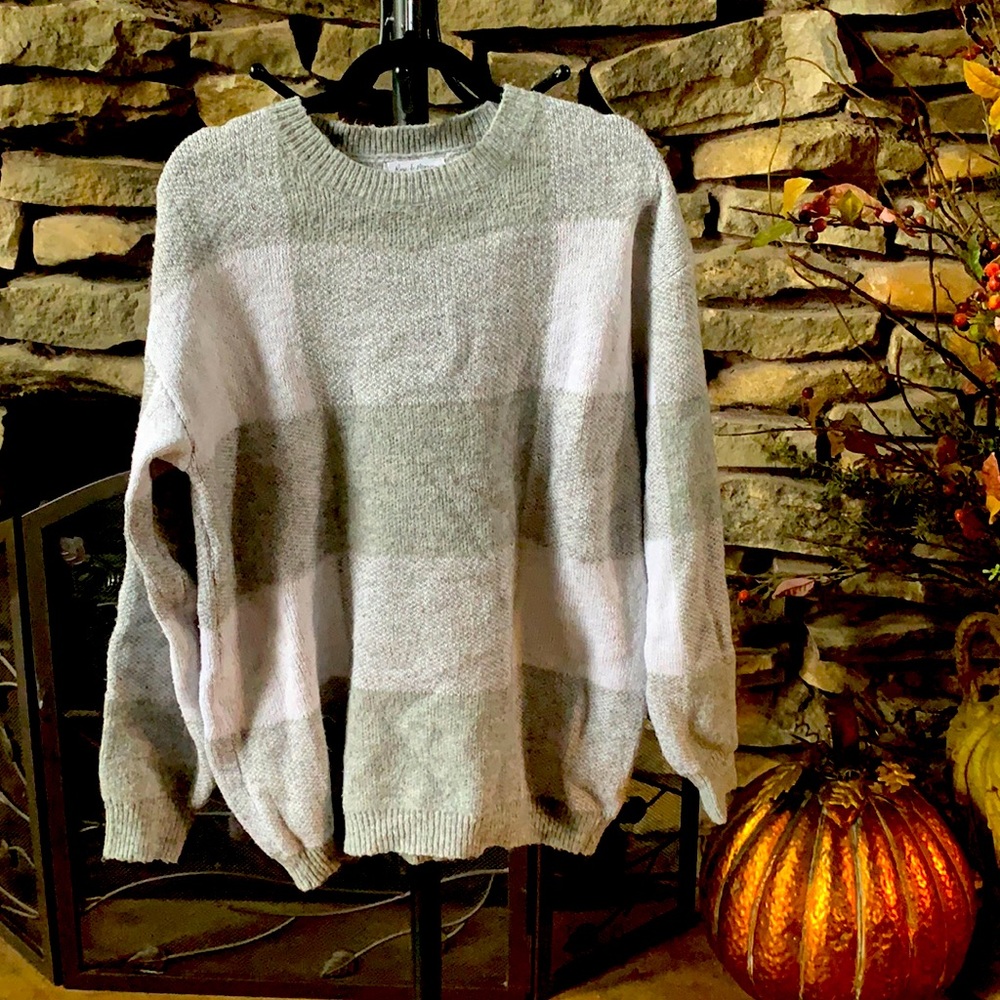 Long Hem Checked Sweater